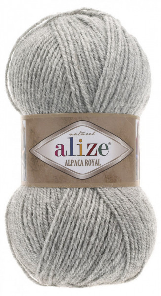 Fir de tricotat sau crosetat - Fire tip mohair din alpaca 30%, lana 15%, acril 55% Alize Alpaca Royal GRI 684