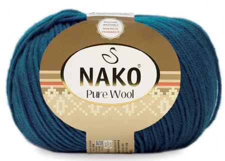 Fir de tricotat sau crosetat - Fire tip mohair din lana 100% Nako PURE WOOL ALBASTRU 10093