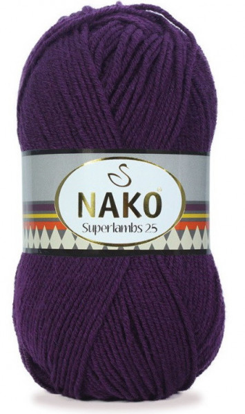 Fir de tricotat sau crosetat - Fire tip mohair din lana 25% si acril 75% Nako Superlambs 25 MOV 6767