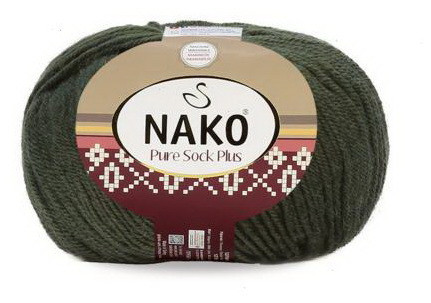 Fir de tricotat sau crosetat - Fire tip mohair din lana si polyamida Nako PURE SOCK PLUS VERDE 10267