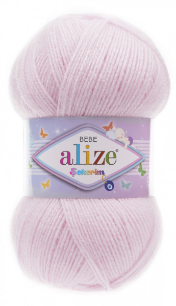 Fir de tricotat sau crosetat - Fir ACRILIC ALIZE SEKERIM BEBE ROZ 185