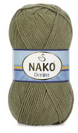 Fir de tricotat sau crosetat - FIR NAKO DENIM VERDE OLIV COD 11191
