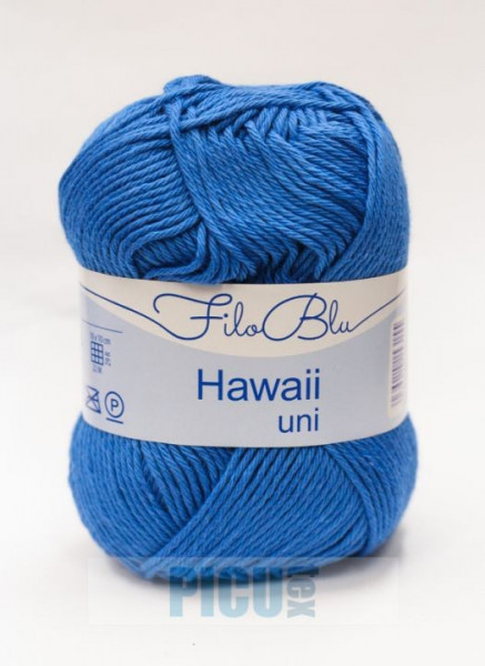 Fir de tricotat sau crosetat - Fire amestec Bumbac 100% GRUNDL HAWAII UNI - ALBASTRU - 08
