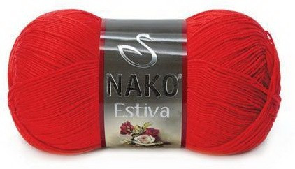 Fir de tricotat sau crosetat - Fire amestec Bumbac + Bambus NAKO ESTIVA ROSU 6951
