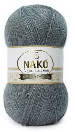 Fir de tricotat sau crosetat - Fire tip mohair acril NAKO ANGORA LUKS SIMLI GRI COD 3468