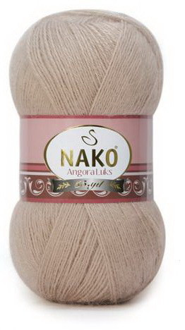 Fir de tricotat sau crosetat - Fire tip mohair acril NAKO ANGORA LUKS BEJ 11053