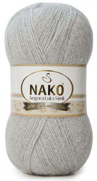 Fir de tricotat sau crosetat - Fire tip mohair acril NAKO ANGORA LUKS SIMLI GRI COD 969