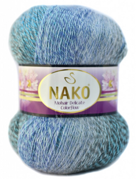 Fir de tricotat sau crosetat - Fire tip mohair acril NAKO MOHAIR DELICATE COLORFLOW DEGRADE 28084