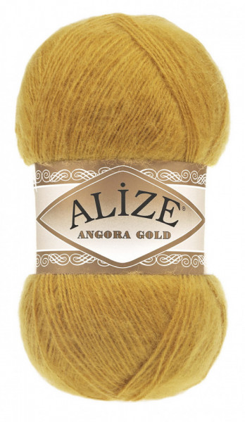 Fir de tricotat sau crosetat - Fire tip mohair din acril Alize Angora Gold Mustar 02 - Img 2
