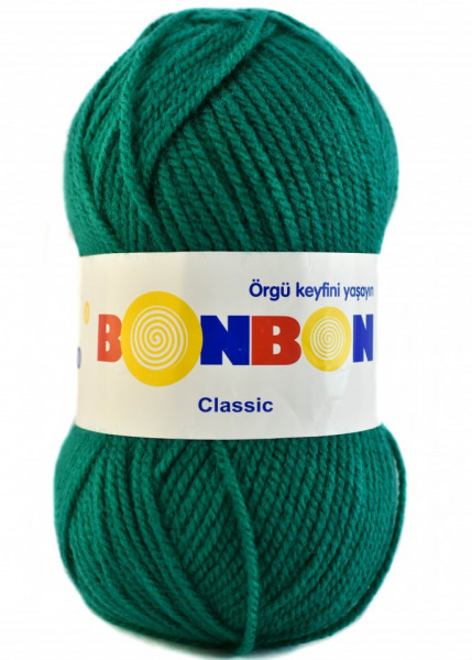 Fir de tricotat sau crosetat - Fire tip mohair din acril BONBON CLASIC VERDE 98325