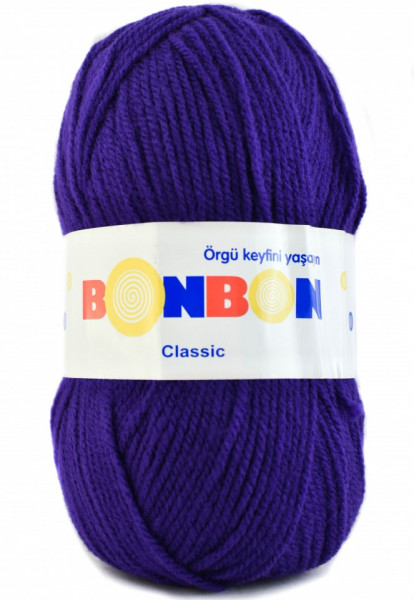 Fir de tricotat sau crosetat - Fire tip mohair din acril BONBON CLASIC MOV 98404