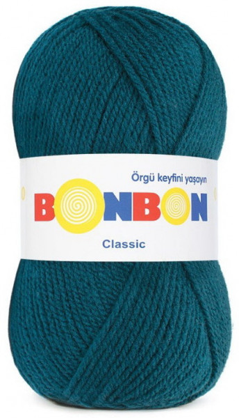 Fir de tricotat sau crosetat - Fire tip mohair din acril BONBON CLASIC TURQUAZ 98577