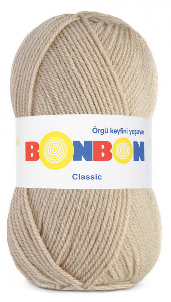 Fir de tricotat sau crosetat - Fire tip mohair din acril BONBON CLASIC BEJ 98603