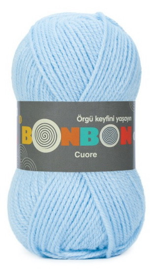 Fir de tricotat sau crosetat - Fire tip mohair din acril BONBON CUORE - BLEO - 98669