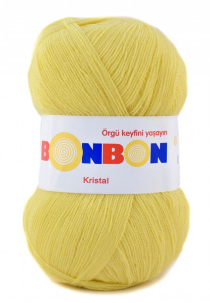 Fir de tricotat sau crosetat - Fire tip mohair din acril BONBON KRISTAL Galben 98210