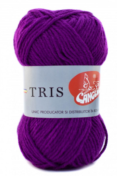 Fir de tricotat sau crosetat - Fire tip mohair din acril CANGURO - TRIS MOV 332