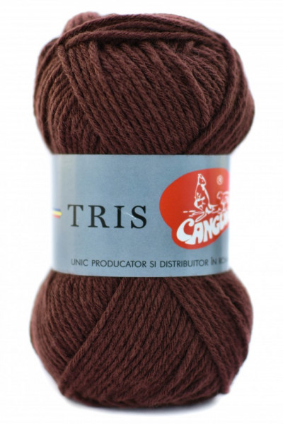 Fir de tricotat sau crosetat - Fire tip mohair din acril CANGURO - TRIS MARO 329