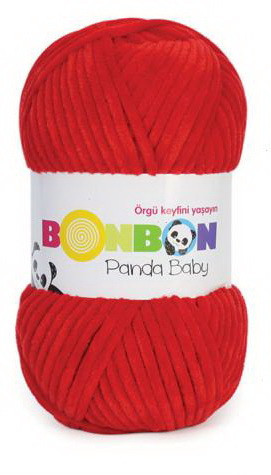 Fir de tricotat sau crosetat - Fire tip mohair din acril NAKO BONBON PANDA BABY ROSU 3108