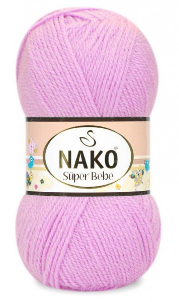 Fir de tricotat sau crosetat - Fire tip mohair din acril Nako SUPER BEBE LILA 11626