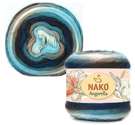 Fir de tricotat sau crosetat - Fire tip mohair din acril premium Nako ANGORELLA DEGRADE 87572