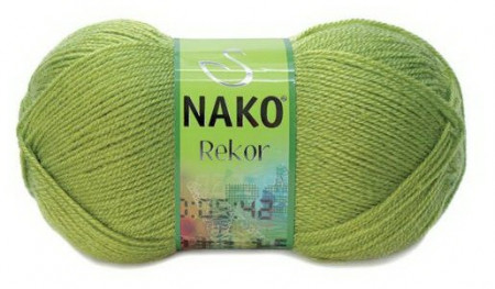 Fir de tricotat sau crosetat - Fire tip mohair din acril premium Nako REKOR KAKI 1291