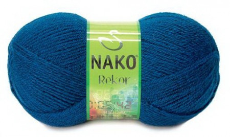 Fir de tricotat sau crosetat - Fire tip mohair din acril premium Nako REKOR  ALBASTRU 517