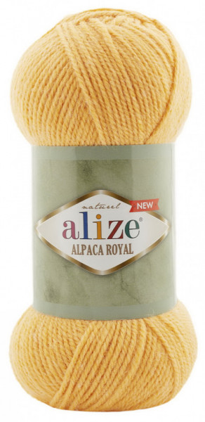 Fir de tricotat sau crosetat - Fire tip mohair din alpaca 15%, lana 30%, acril 55% Alize Alpaca Royal New GALBEN 423