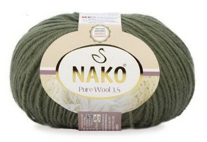 Fir de tricotat sau crosetat - Fire tip mohair din lana 100% Nako PURE WOOL 3.5 KAKI 268