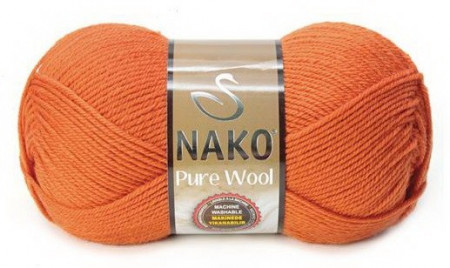 Fir de tricotat sau crosetat - Fire tip mohair din lana 100% Nako PURE WOOL PORTOCALIU 6963