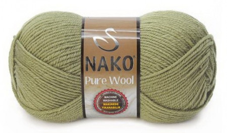 Fir de tricotat sau crosetat - Fire tip mohair din lana 100% Nako PURE WOOL VERDE 268