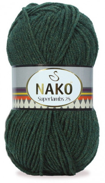 Fir de tricotat sau crosetat - Fire tip mohair din lana 25% si acril 75% Nako Superlambs 25 VERDE 3255