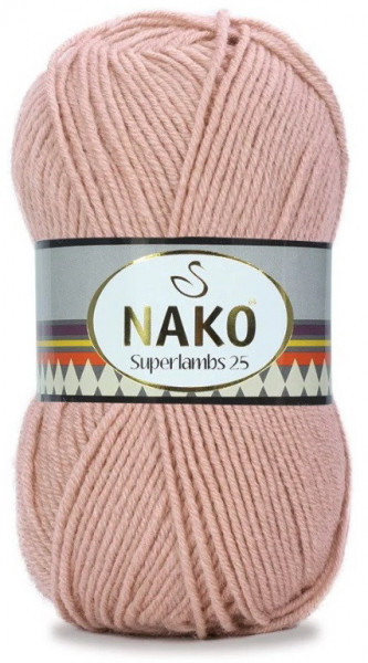 Fir de tricotat sau crosetat - Fire tip mohair din lana 25% si acril 75% Nako Superlambs 25 PUDRA 11251