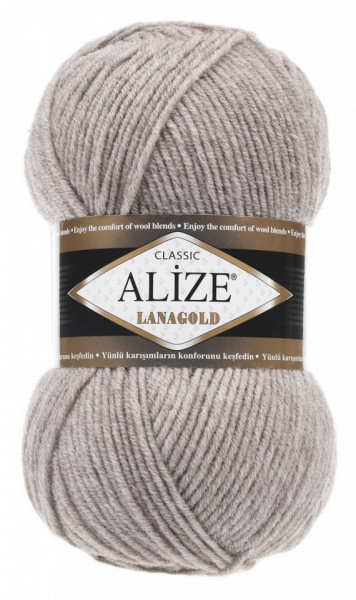 Fir de tricotat sau crosetat - Fire tip mohair din lana 49% si acril 51% Alize Lanagold Bej 207