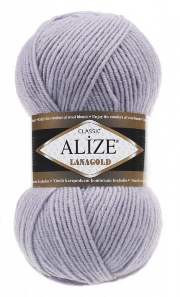 Fir de tricotat sau crosetat - Fire tip mohair din lana 49% si acril 51% Alize Lanagold Gri 200