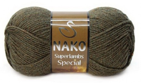 Fir de tricotat sau crosetat - Fire tip mohair din lana 50% si acril 50% Nako Suprlambs Special KAKI 23520