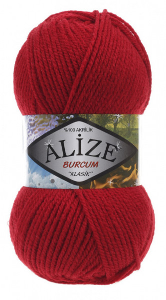 Fir de tricotat sau crosetat - Fir ACRILIC ALIZE BURCUM KLASIK ROSU 106