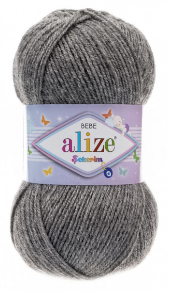 Fir de tricotat sau crosetat - Fir ACRILIC ALIZE SEKERIM BEBE GRI 197