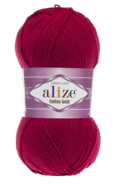 Fir de tricotat sau crosetat - Fir ALIZE COTTON GOLD ROSU 390