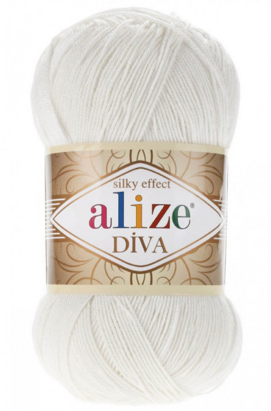 Fir de tricotat sau crosetat - Fir microfibra ALIZE DIVA CREM 450