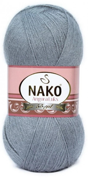 Fir de tricotat sau crosetat - Fire tip mohair acril NAKO ANGORA LUKS GRI 3468