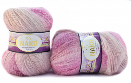 Fir de tricotat sau crosetat - Fire tip mohair acril NAKO MOHAIR DELICATE COLORFLOW DEGRADE 28081 - Img 2