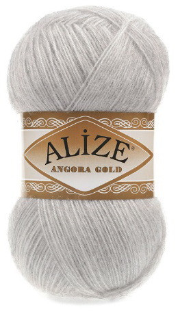 Fir de tricotat sau crosetat - Fire tip mohair din acril Alize Angora Gold Gri 208