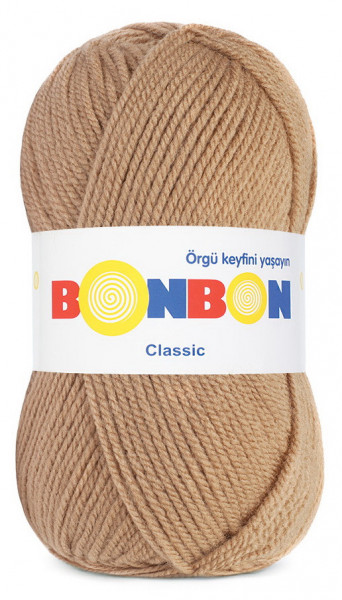 Fir de tricotat sau crosetat - Fire tip mohair din acril BONBON CLASIC BEJ 98672