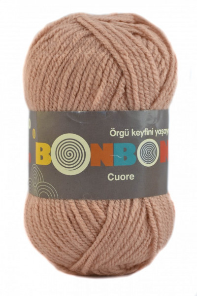 Fir de tricotat sau crosetat - Fire tip mohair din acril BONBON CUORE - NUDE - 98637