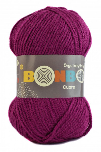 Fir de tricotat sau crosetat - Fire tip mohair din acril BONBON CUORE - MAGENTA - 98634