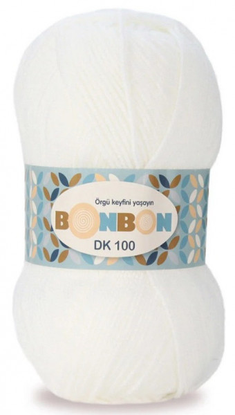 Fir de tricotat sau crosetat - Fire tip mohair din acril BONBON DK ALB 98200