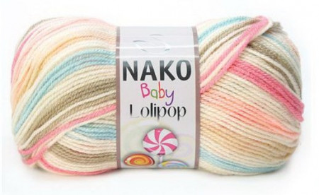 Fir de tricotat sau crosetat - Fire tip mohair din acril degrade Nako Lolipop mix 80440