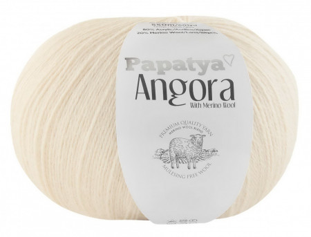 Fir de tricotat sau crosetat - Fire tip mohair din acril Kamgarn Papatya Angora CREAM 4150