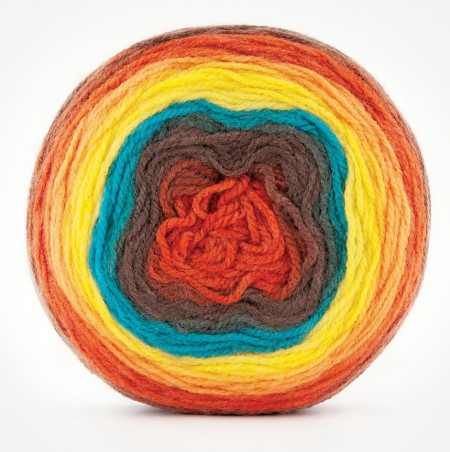 Fir de tricotat sau crosetat - Fire tip mohair din acril Kamgarn Papatya CAKE degrade 207