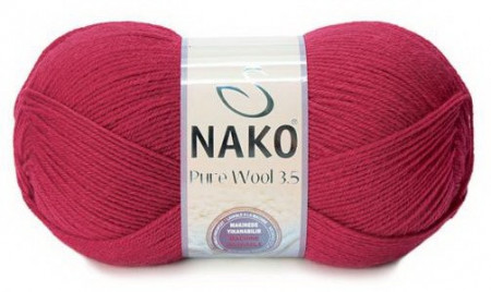 Fir de tricotat sau crosetat - Fire tip mohair din lana 100% Nako PURE WOOL 3,5 ROSU 6814